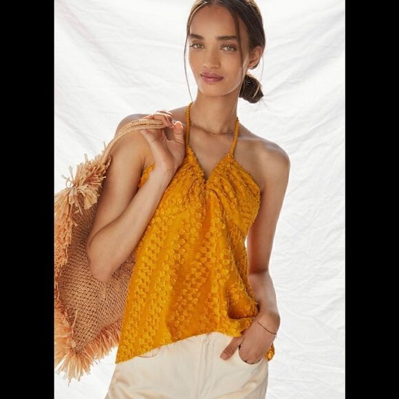 Anthropologie Sachin & Babi Clip Dot Halter Tank - Picture 1 of 9